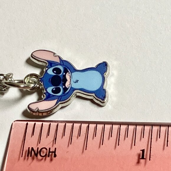 Vintage Disney Lilo & Stitch Charm Necklace 18" Signed Aulani Ohana Blue Alien - Picture 7 of 7
